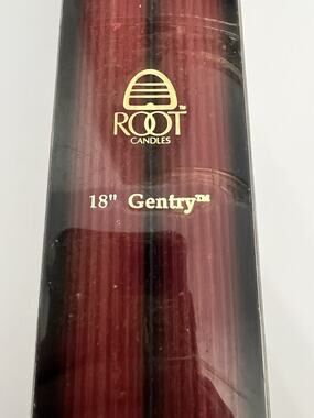 Set of 2 Gentry Root Candles Red 1-1/4” X 18” Vintage New w/ Original Box